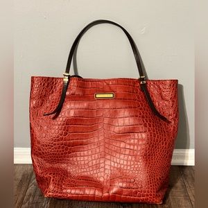 Michael Kors red leather satchel bag